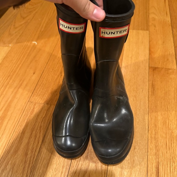 Hunter Original short boots Black Gloss Rainboits 8M/9F size